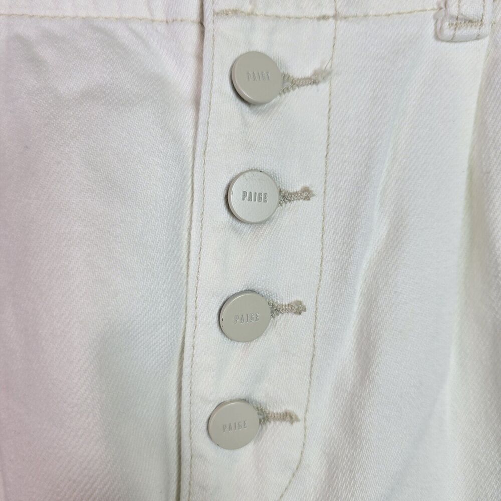 PAIGE Women's Pleated Carrot-Leg Jeans Vanilla Sky Size 25 - Picture 3 of 10